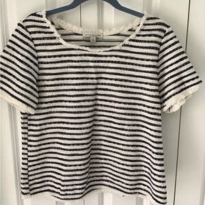 Frayed edge cotton top